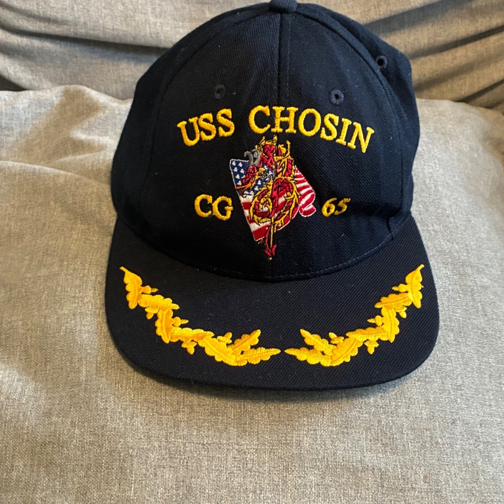Vintage USS Chosin CG-65 US Navy War Dragon Veteran Embroidered Hat Cap